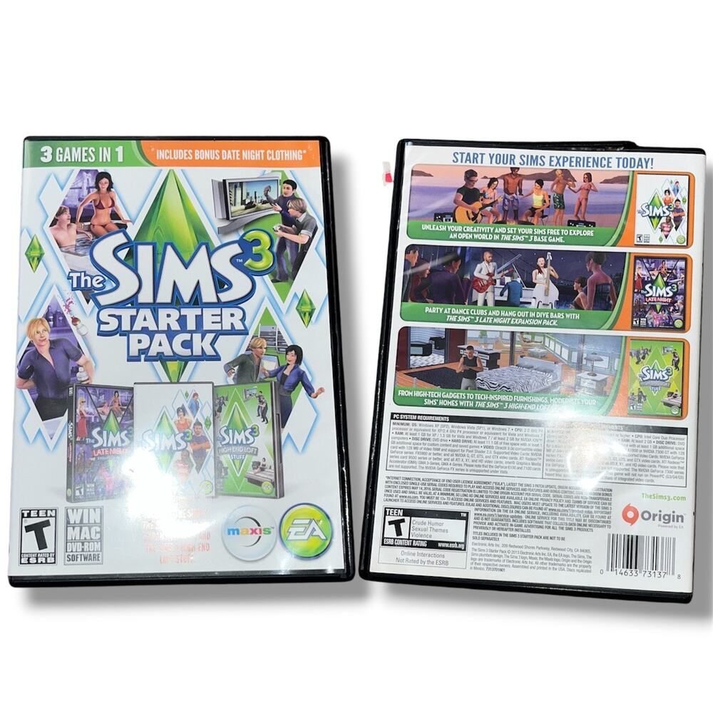 The Sims 3 Starter Pack (PC/Mac, DVD-ROM) — Partial Set / Missing Base Game Disc